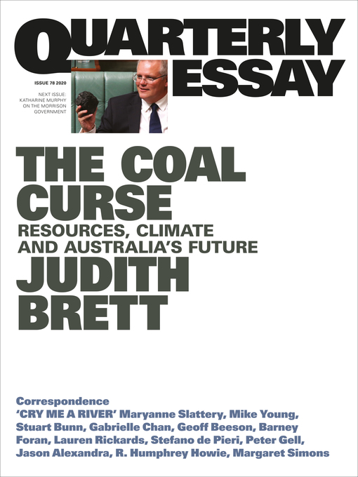 Cover image for Quarterly Essay 78 the Coal Curse